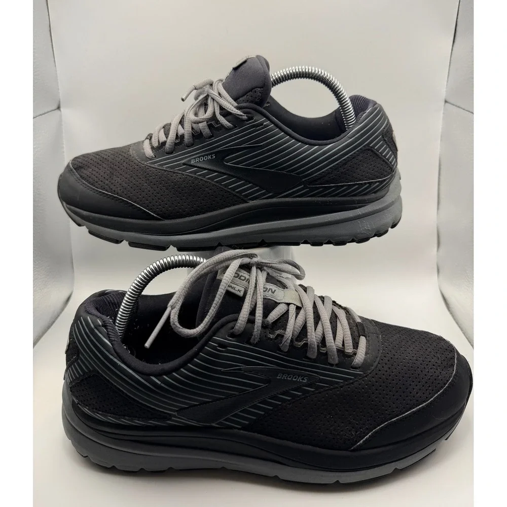 Brooks Addiction Walker Shoes Mens 9 Black Excellent Slip Resistant Walking DNA